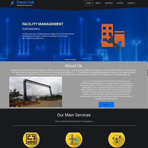 Electric equipment website designing in Bangalore